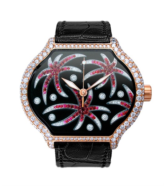 Replica DeLaCour City Medium Heart Rider Fire Rose Gold Full Diamonds WAPG0219-0998 Replica Watch